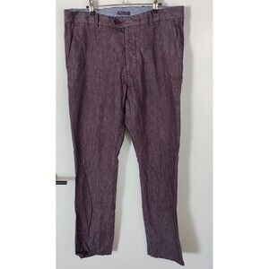 Gustin Chambray Chino Pants 38x36 Straight Washed Purple Cotton Twill USA #118